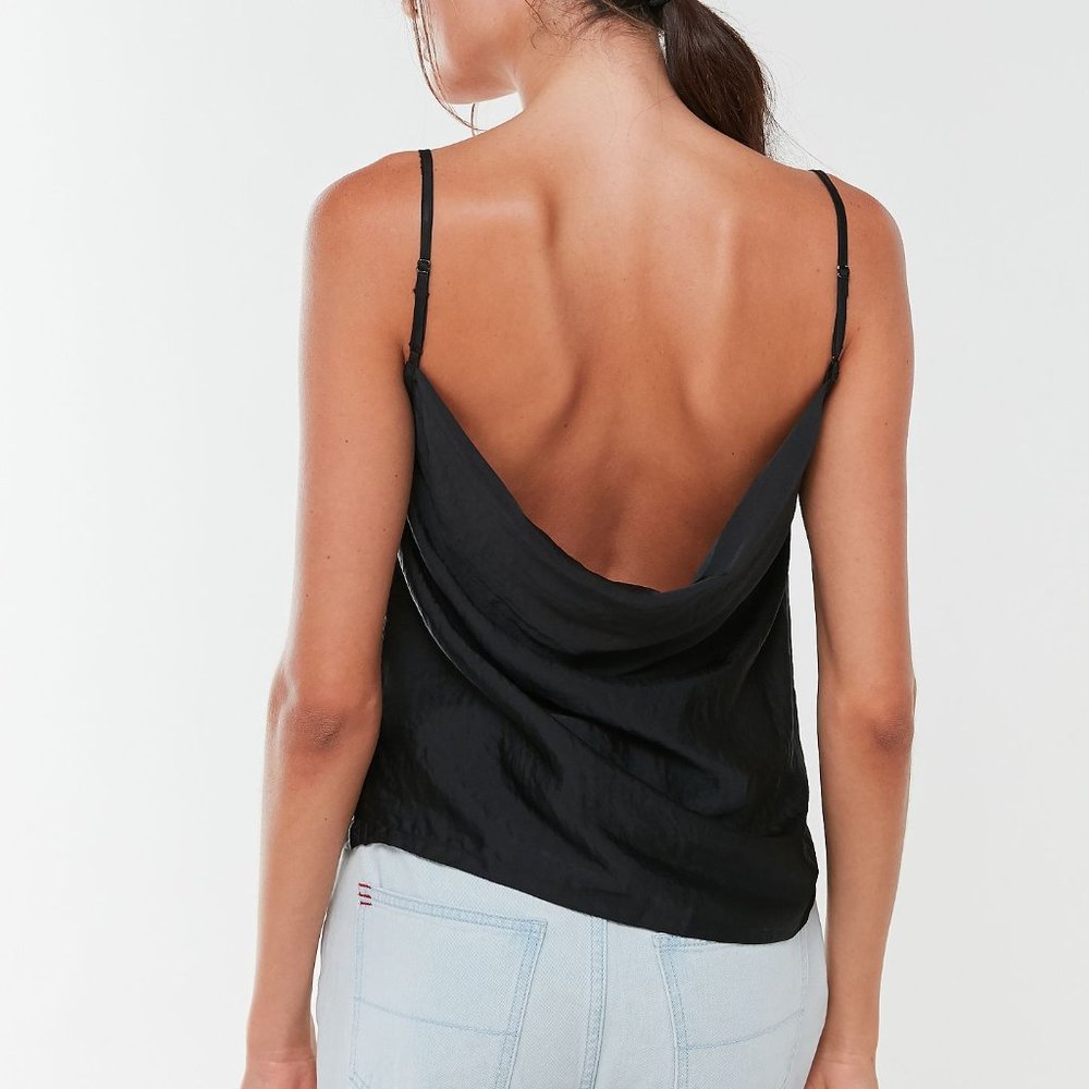 UO Eve Satin Cowl-Back Cami **TAN** Tank sz M